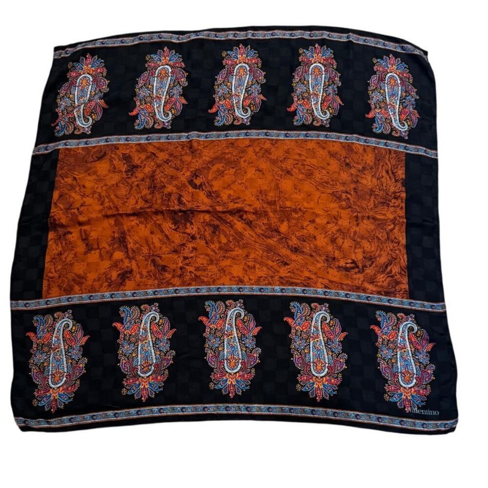 Valentino | Accessories | Vintage Valentino Silk Scarf Paisley Print ...